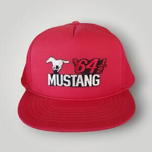 Vintage Ford Mustang '64 1/2 Snapback Hat Red Headmost